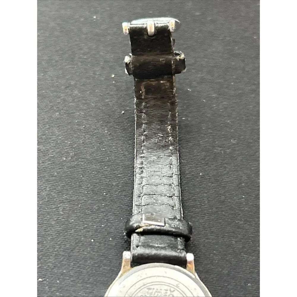 Timex Indiglo Silver Tone Black Band Women’s Quartz Watch